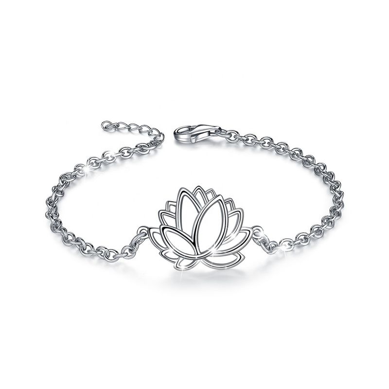 GENERICO - Pulsera flor de loto plata 925 mujer regalo joya