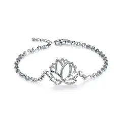 GENERICO - Pulsera flor de loto plata 925 mujer regalo joya