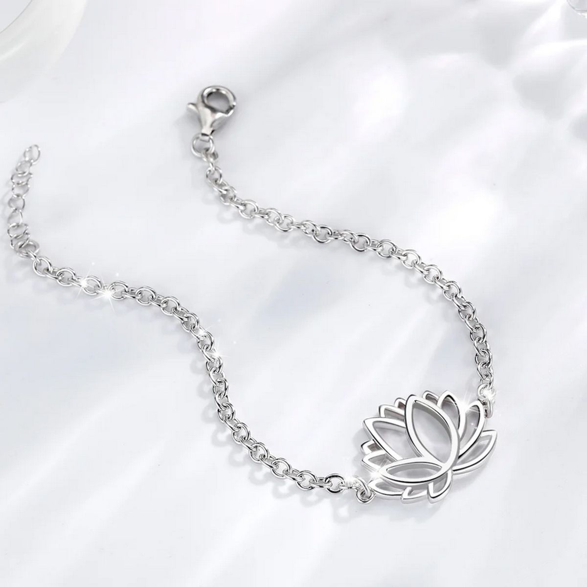 GENERICO - Pulsera flor de loto plata 925 mujer regalo joya