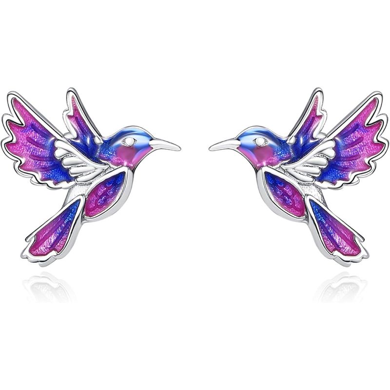 GENERICO - Aros colibrí multicolor plata 925