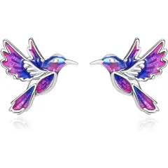 GENERICO - Aros colibrí multicolor plata 925