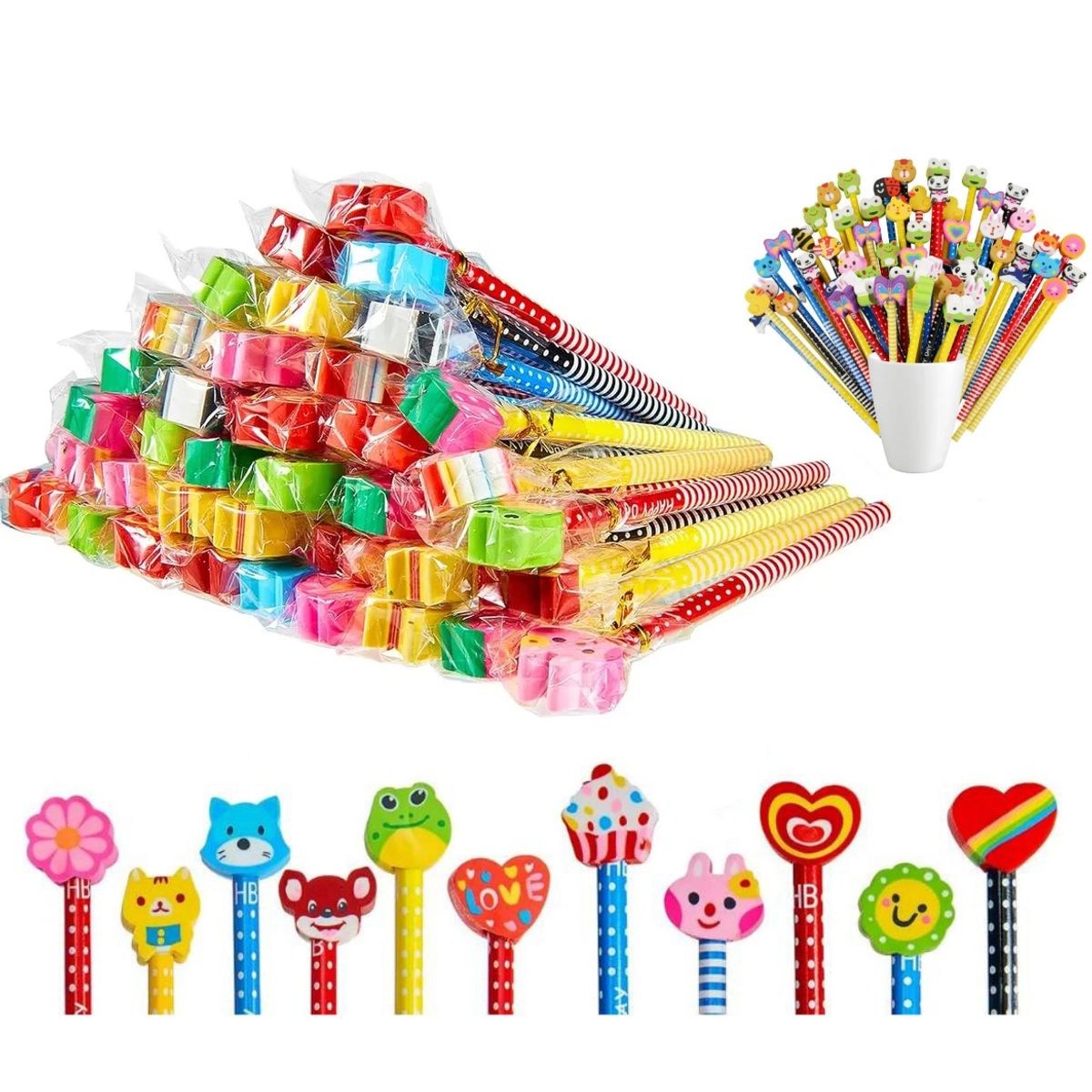 KUANGYE - Set De 40 Lápices Niños Grafito Mina Colores Diseños