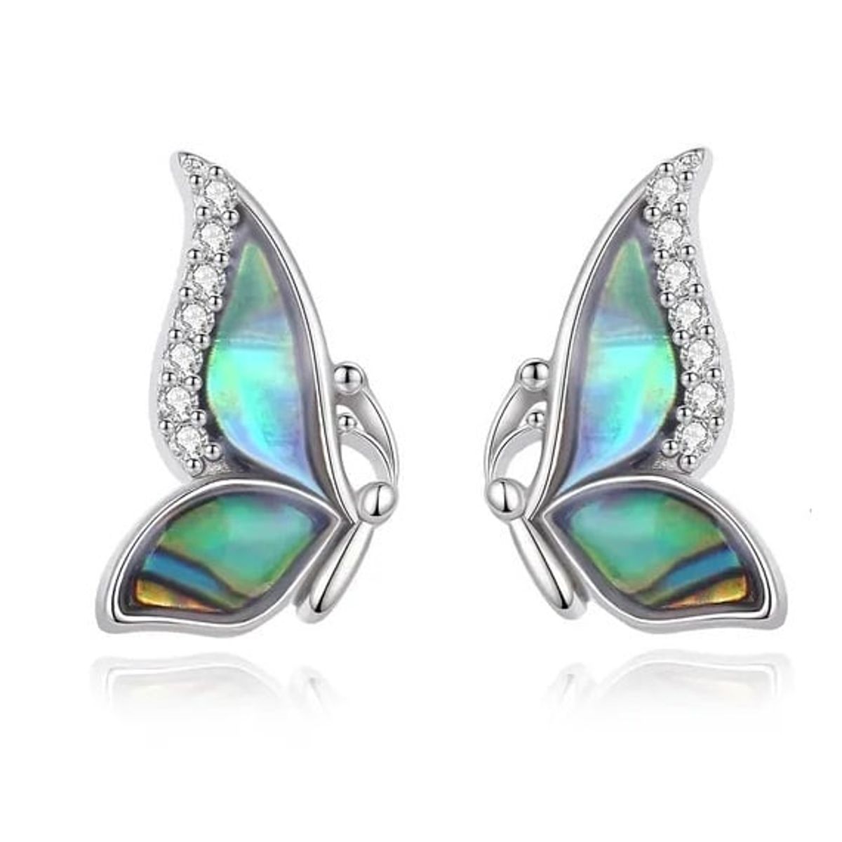 GENERICO - Aros mariposa multicolor plata 925