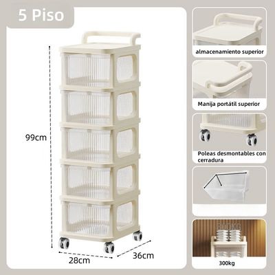 Imagen 2 del producto Organizador Carro Cajón Estante Con 5 Niveles Y Ruedas