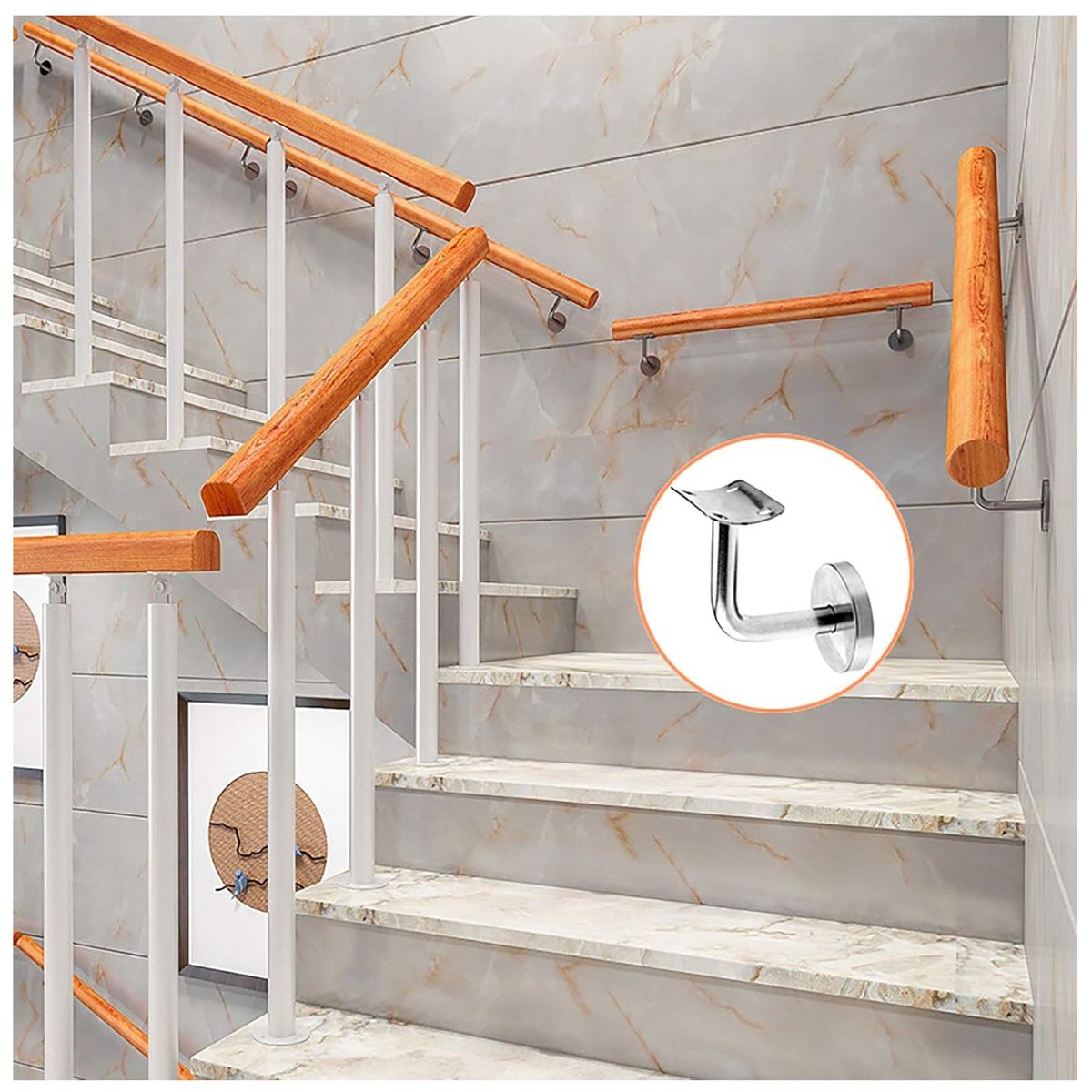 KUANGYE - Pack 6 Soporte De Barandilla De Escalera De Acero Inoxidable