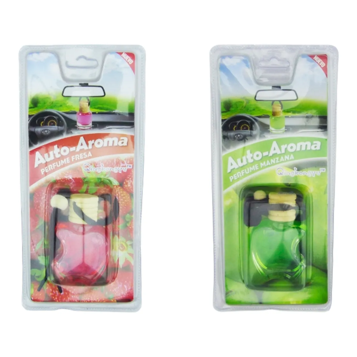 GENERICO - 8x Desodorante Auto Mini En Frasco Tapa De Madera pino