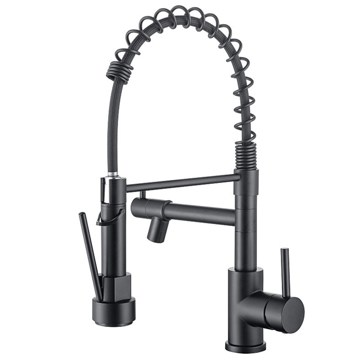 BITART - Grifo Llave Lavaplatos Monomando Cocina Extensible Flexible Negro