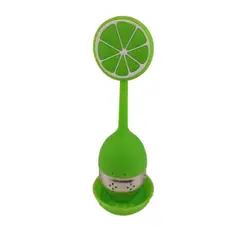 TODOK - Colador Infusor de Té de Silicona de Acero Inox Verde Claro T-10009-2