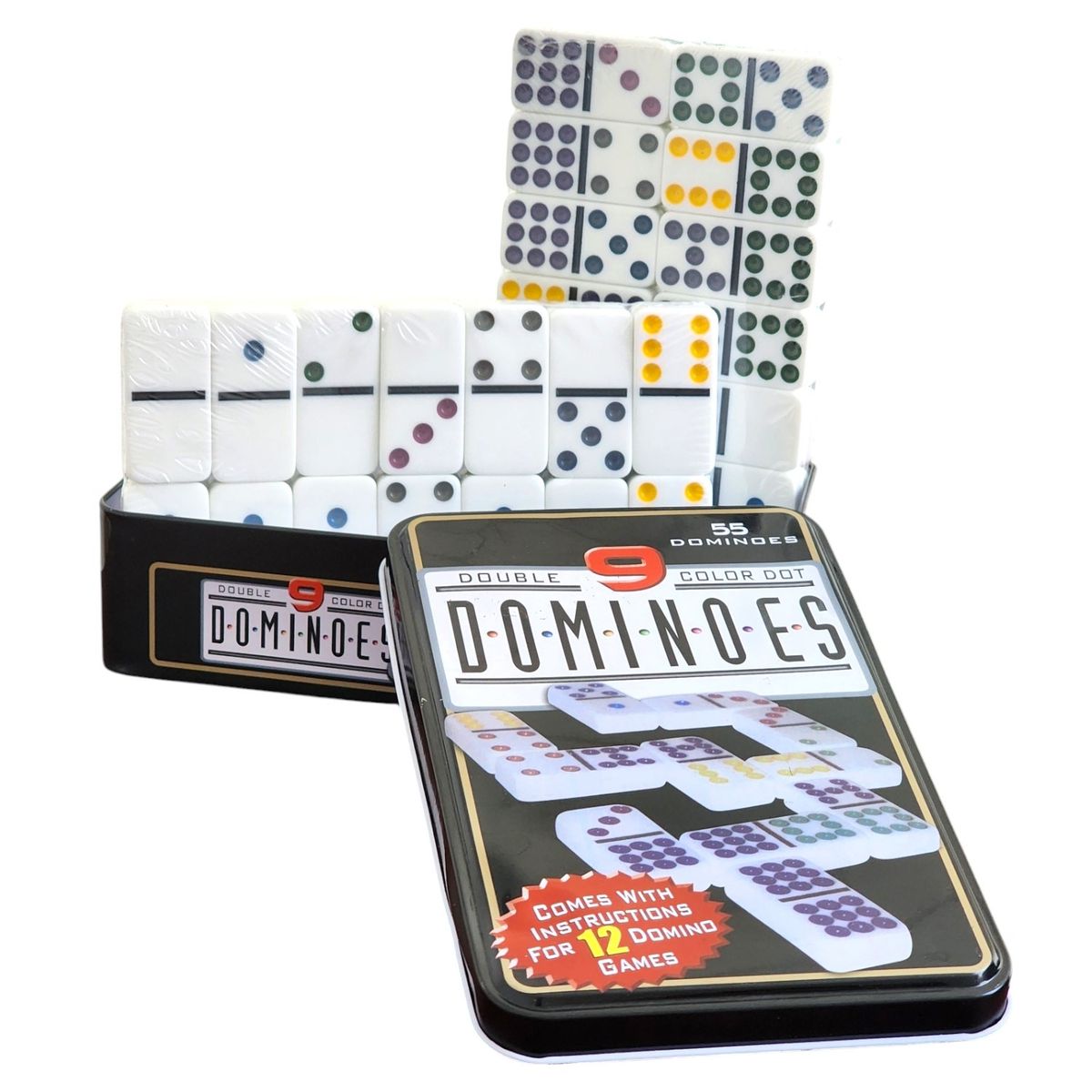 OEM - Juego Dominó Chancho 9 Caja Metálica 55 Piezas