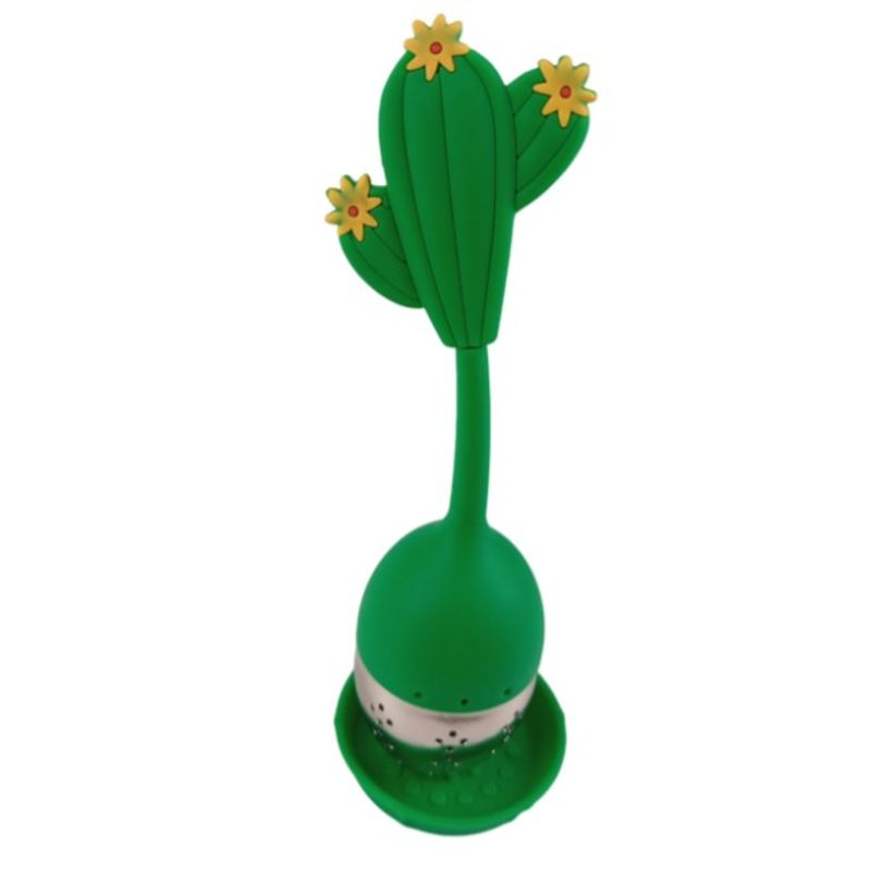 TODOK - Colador Infusor de Té de Silicona de Acero Inox Verde Oscuro T-10009-3