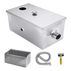 MUNDO MAGIA - Trampa De Gras 100% Acero Inoxidable 40 Lts a500*250*250 Mm
