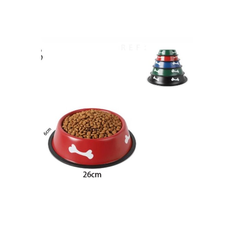 GENERICO - Plato Comedero Aluminio Para Mascotas 26cm