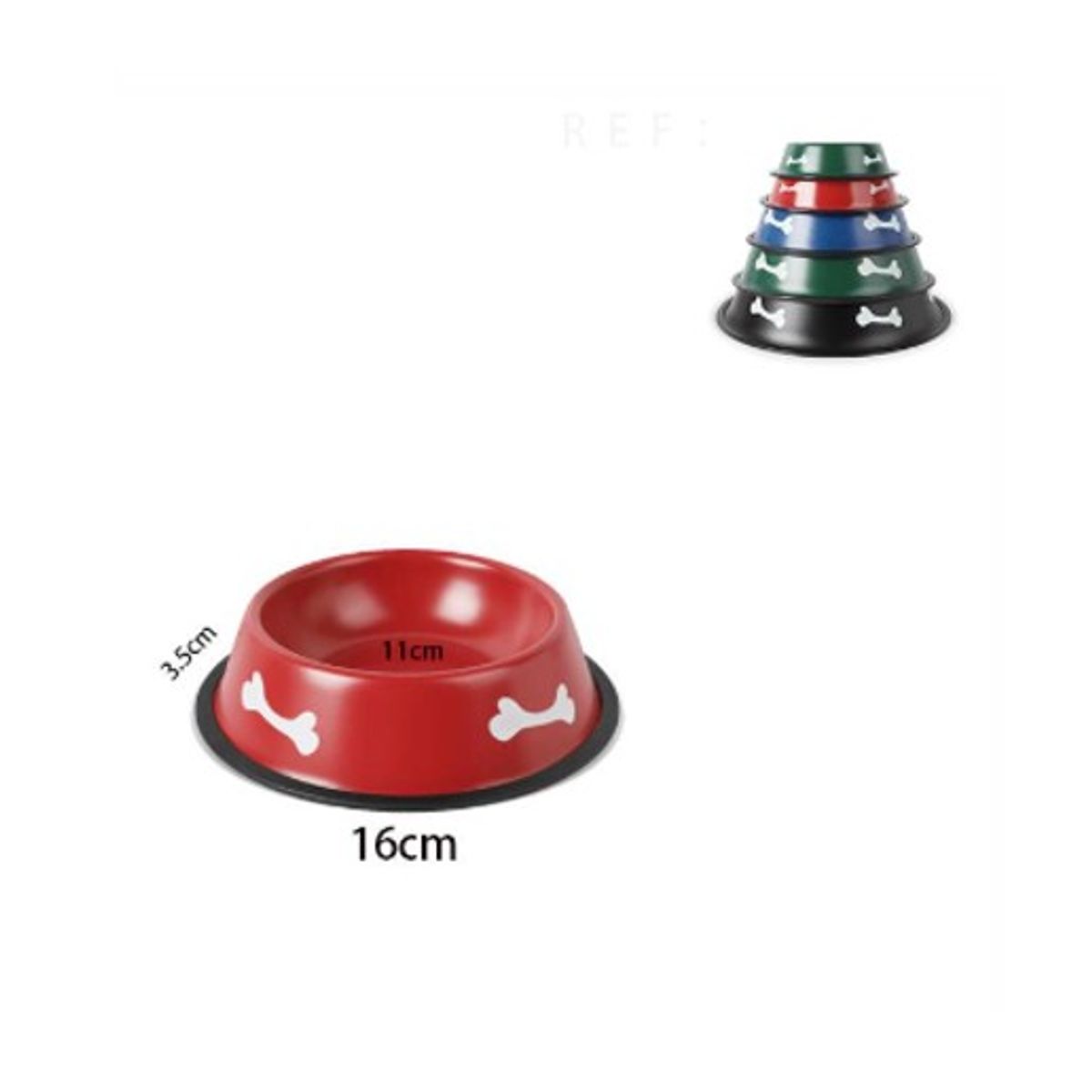 GENERICO - Plato Comedero Aluminio Colores Para Mascotas 16cm