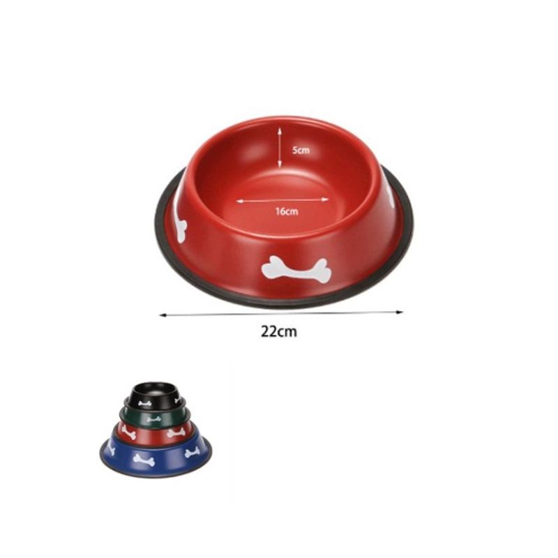 GENERICO - Plato Comedero Aluminio Colores Para Mascotas 22cm