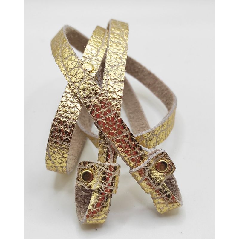 JARDIN DEL ESTE - Strap correa para lentes de cuero caimán dorado