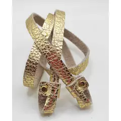 JARDIN DEL ESTE - Strap correa para lentes de cuero caimán dorado