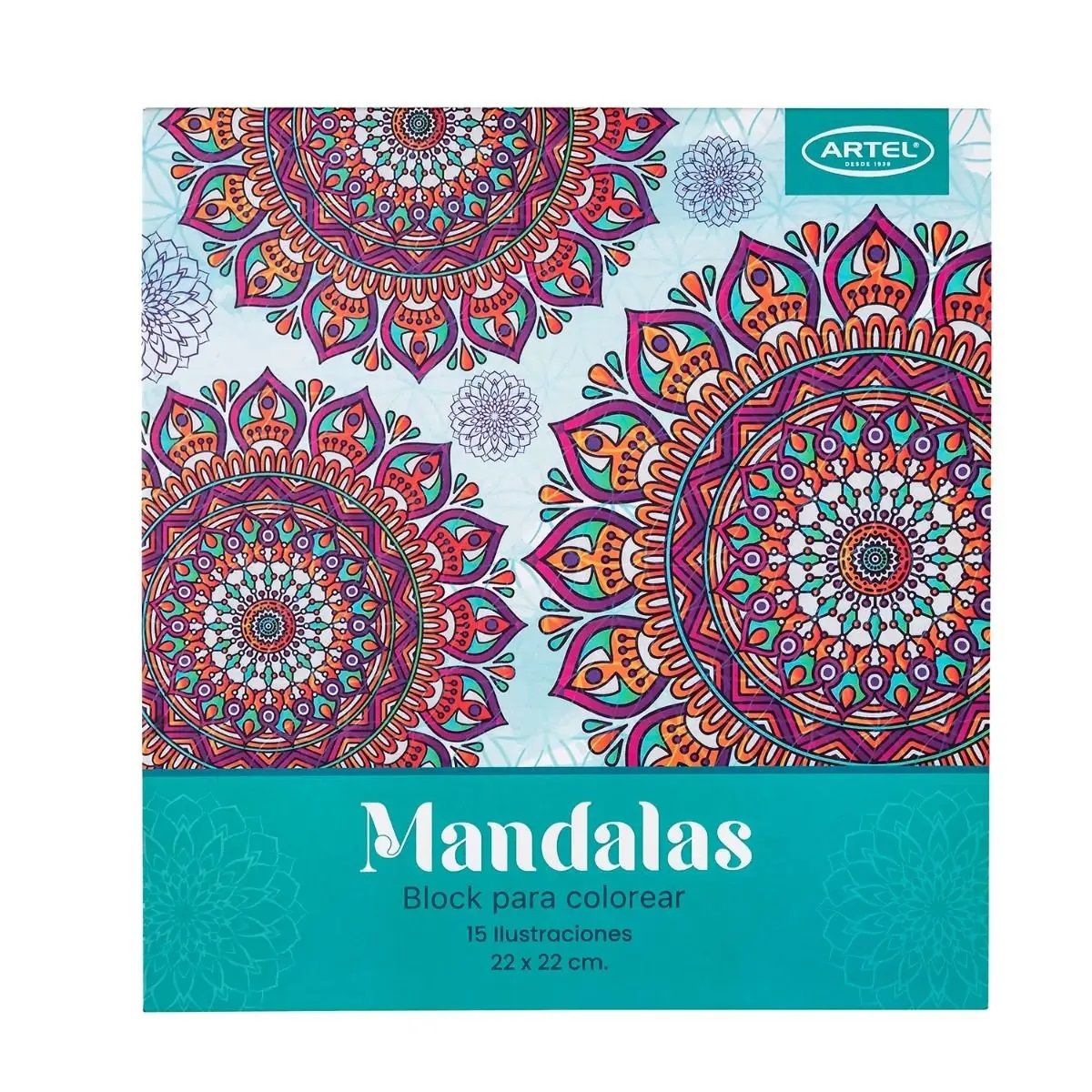ARTEL - Block para colorear Mandalas hojas gruesas
