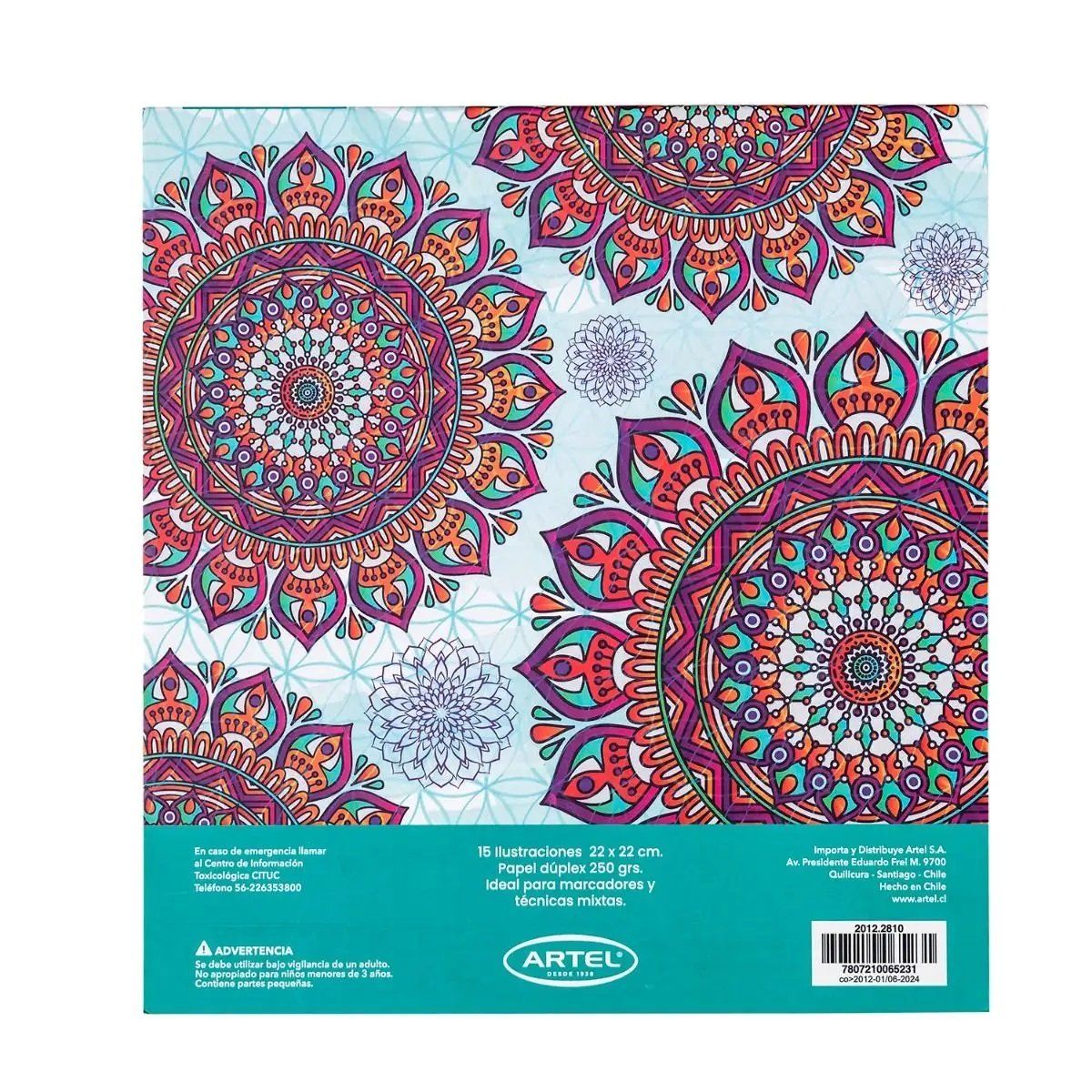 ARTEL - Block para colorear Mandalas hojas gruesas