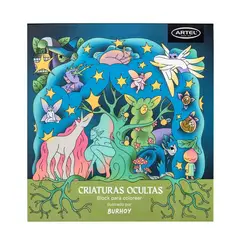 ARTEL - Block para colorear Criaturas Ocultas hojas gruesas