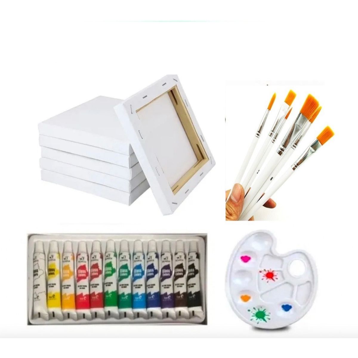 GENERICO - Set De Pintura Arte Kit Para Pintar Bastidor 18x24 Acrílicos