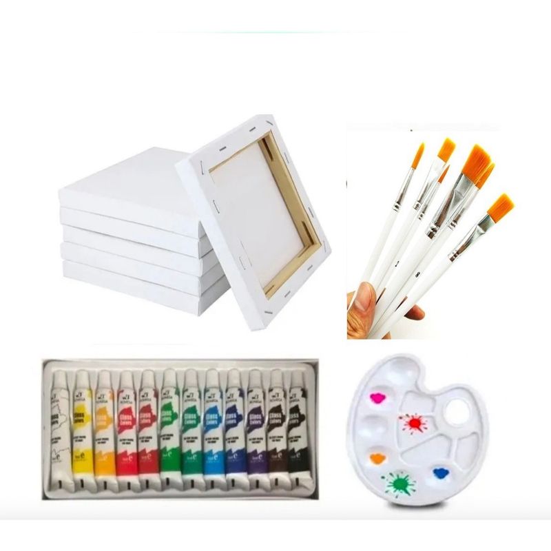 GENERICO - Set De Pintura Arte Kit Para Pintar Bastidor 18x24 Acrílicos