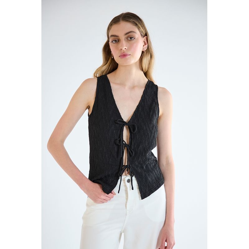IO - Polera Sin Mangas Negro Mujer Io