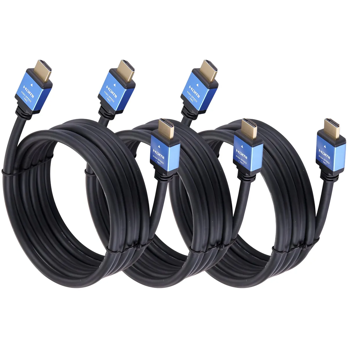 GENERICO - Pack 3 Cables Hdmi 4k Uhd V 2.0 2160p 10 Metros Alta Rapidez