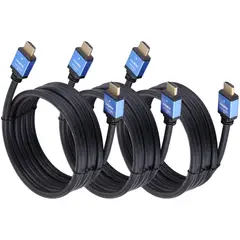 GENERICO - Pack 3 Cables Hdmi 4k Uhd V 2.0 2160p 10 Metros Alta Rapidez