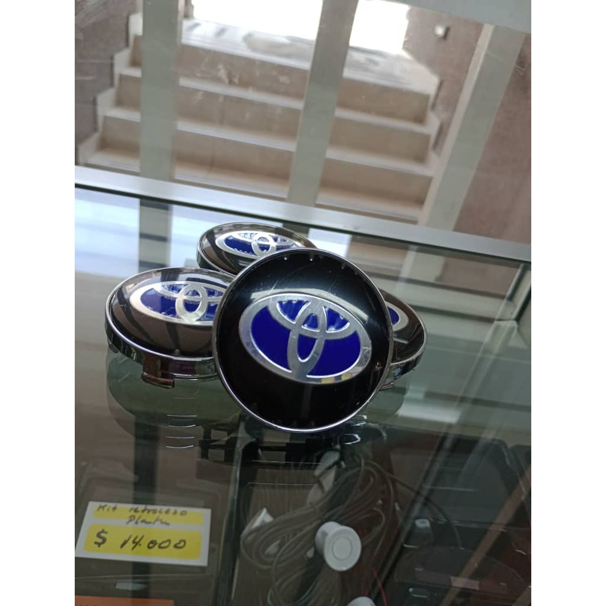 GENERICO - Tapa centro Llantas autos 60mm universal toyota NEGRO azul