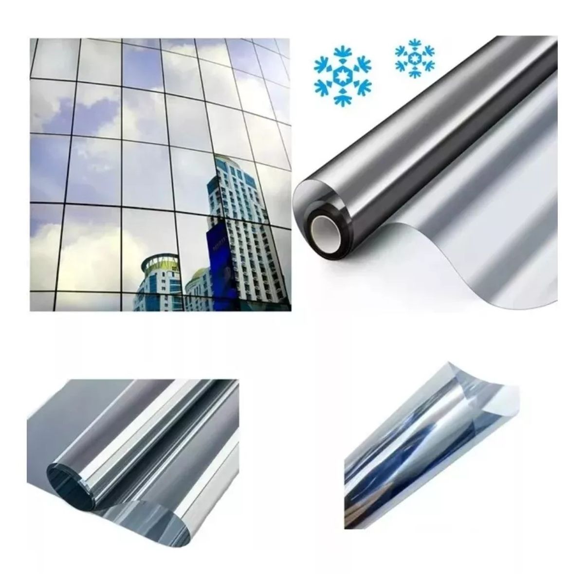 MUNDO MAGIA - Lamina Espejada Cromo Film Privacidad Ventana Efecto Espejo