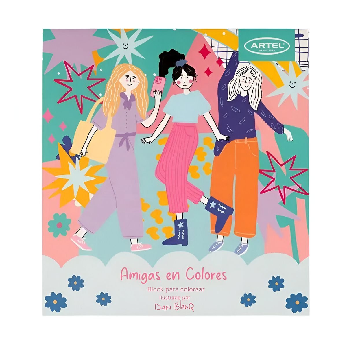 ARTEL - Block para colorear Amigas en Colores hojas gruesas