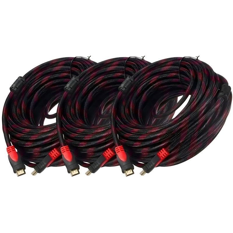 GENERICO - Pack 3 Cables Hdmi 15 Metros 2.0 4k Cables Hdmi Reforzado