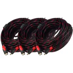 GENERICO - Pack 3 Cables Hdmi 15 Metros 2.0 4k Cables Hdmi Reforzado