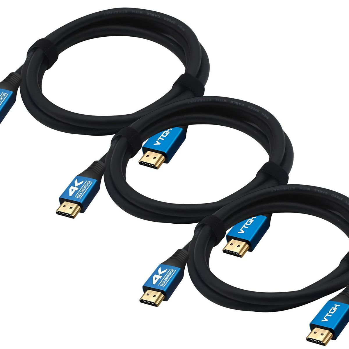 GENERICO - Pack 3 Cables Hdmi 4k Uhd V 2.0 2160p 3 Metros Alta Rapidez