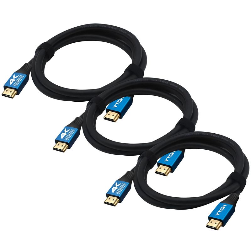 GENERICO - Pack 3 Cables Hdmi 4k Uhd V 2.0 2160p 3 Metros Alta Rapidez