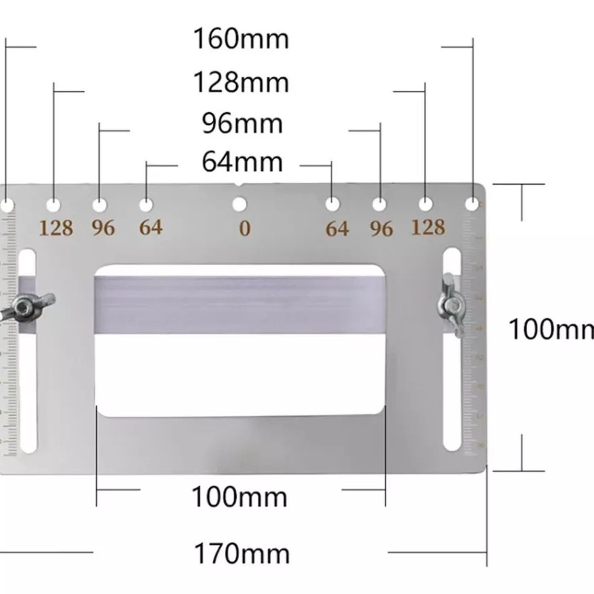 GENERICO - Guía Plantilla Perforación Para Tiradores En Acero Inox