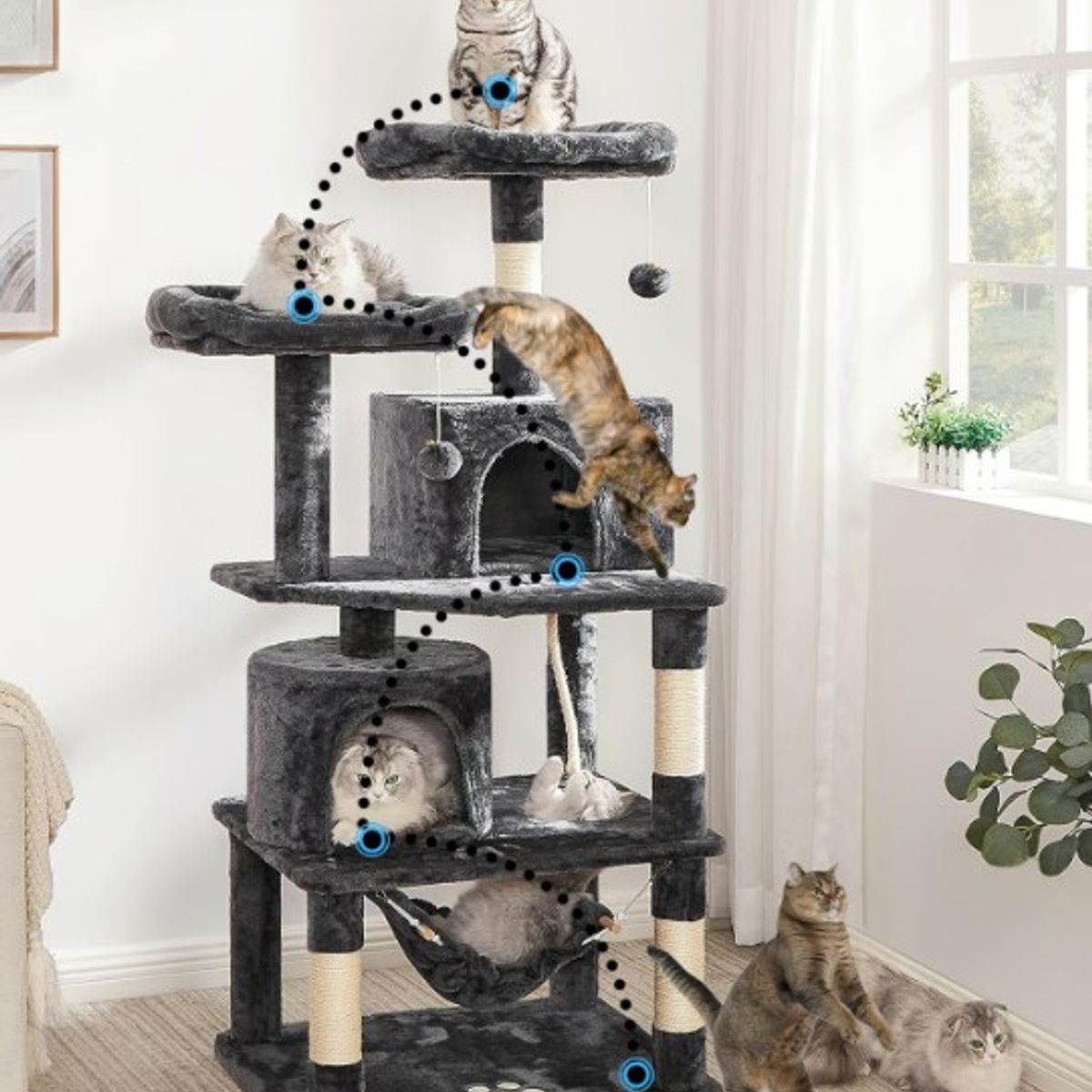 GENERICO - Torre Rascadores Para Gato Michis Juguete 170cm Extragrande