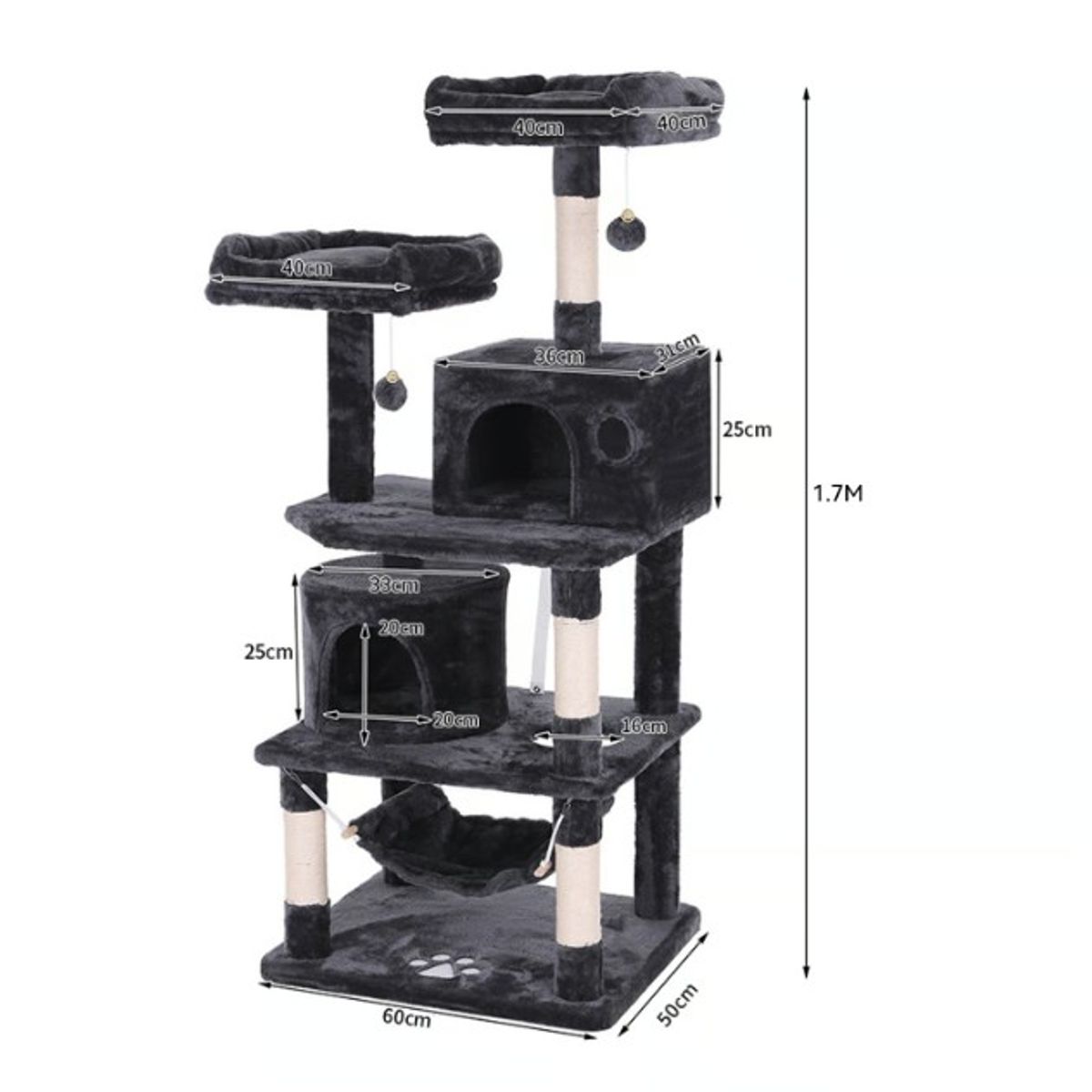 GENERICO - Torre Rascadores Para Gato Michis Juguete 170cm Extragrande