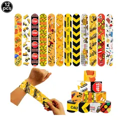 GENERICO - Pack pulseras slap sorpresas de cumpleaños Construcción