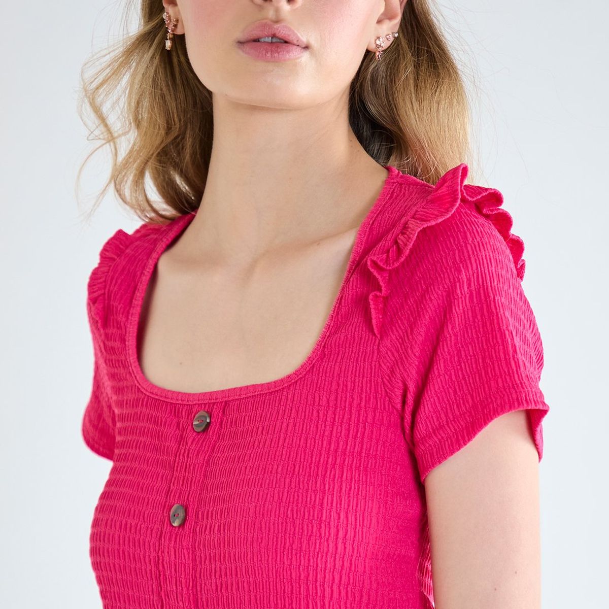 IO - Polera Manga Corta Fucsia Mujer Io