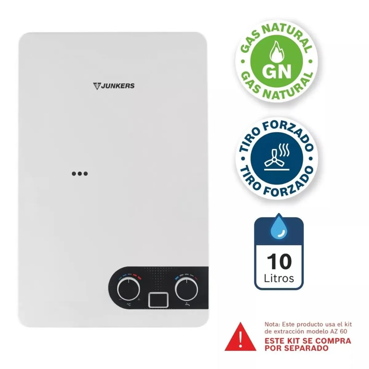 JUNKERS - CALEFON JUNKERS WD 10 KME 23 GAS NATURAL 10 L TIRO FORZADO