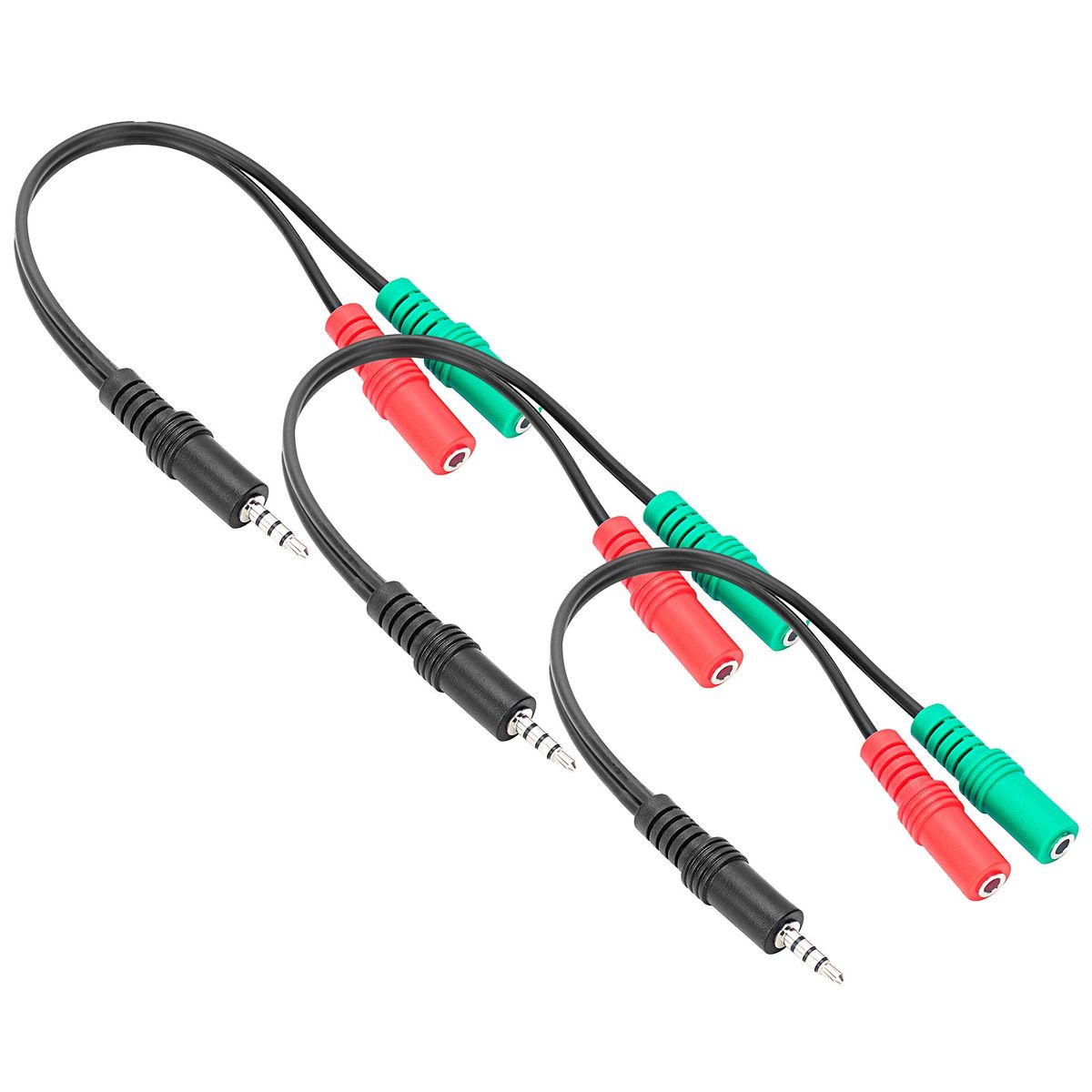 GENERICO - Pack 3 Cable Auxiliar Jack Cable Aux Divisor De Microfono