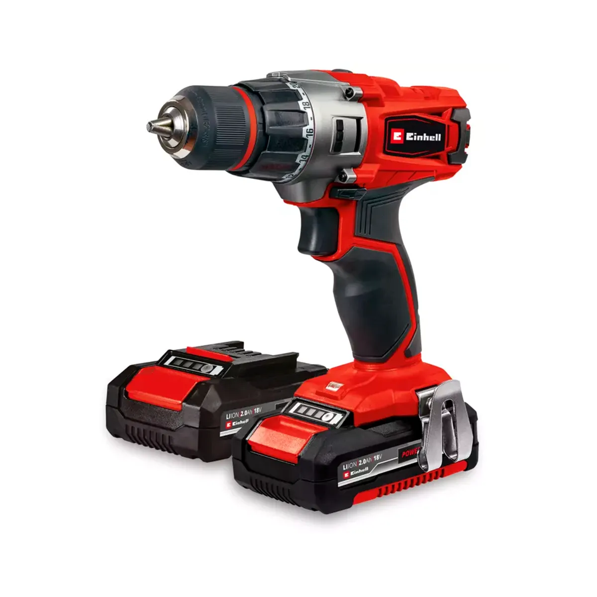EINHELL - Taladro Ator. Inal. Einhell TE-CD 18/2 Inc. Carg y 2 Bat 2AH.