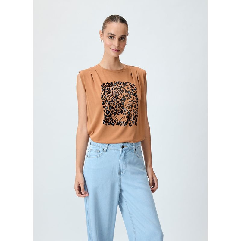 IO - Polera Sin Mangas Café Mujer Io