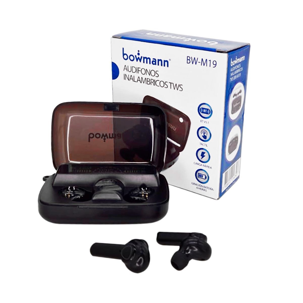 BOWMANN - Audifonos Inalambricos Bluetooth Tactil Tws Bowmann Bw-m19