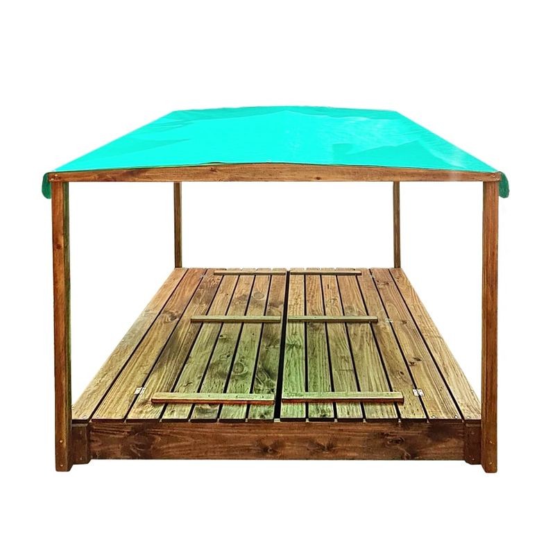 ARTE CHICO - Arenero de Madera para Niños con Techo 150x150x20 cm