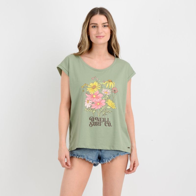 O'NEILL - POLERA MANGA CORTA BOUQUET VERDE
