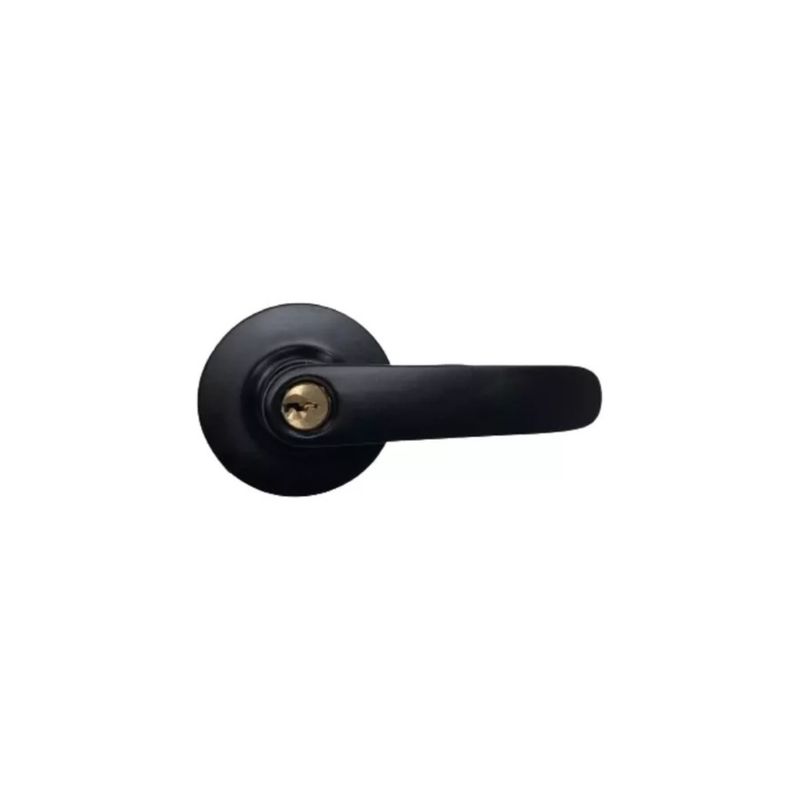 GENERICO - Cerradura Manilla Negra Para Puertas Seguro Boton
