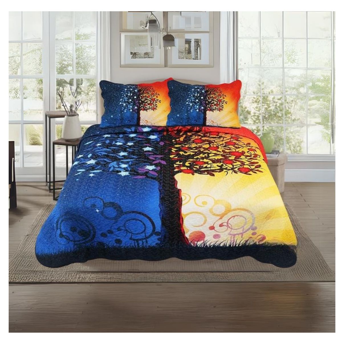 GENERICO - Cubrecamas de verano Quilt 2 Plazas diseños Estampados