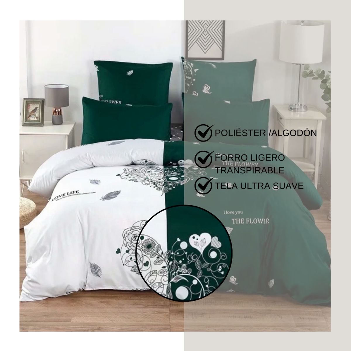 GENERICO - Cubrecamas de verano Quilt 2 Plazas diseños Estampados